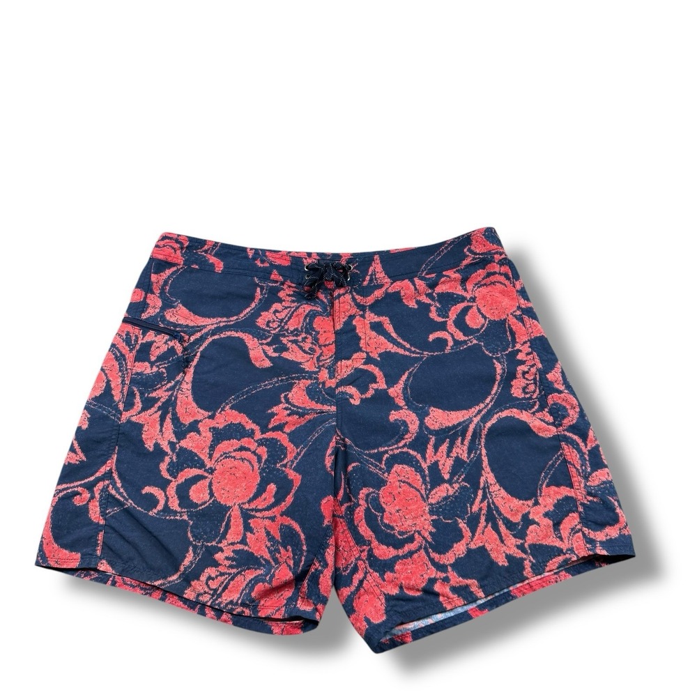 Patagonia Mens Wavefarer Board Shorts 19" Blue/Red Floral AOP Mens 40 EUC